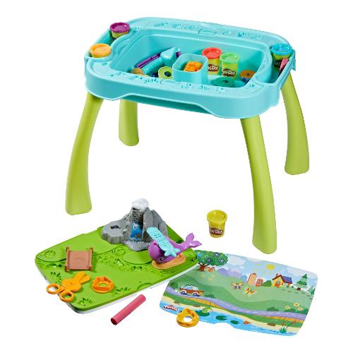 Hasbro Pasta modellabile Primo Tavolino delle Attività 6 barattoli 56gr e accessori PLAY DOH F69275L0