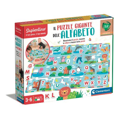 Clementoni Gioco educativo Il puzzle gigante dell'alfabeto SAPIENTINO 16437