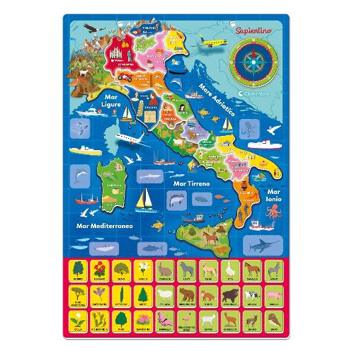 Clementoni Gioco educativo Geo Puzzle magnetico Italia SAPIENTINO 16751
