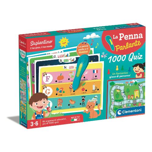 Clementoni Gioco educativo La Penna Parlante 1000 Quiz 3-6a SAPIENTINO 16798