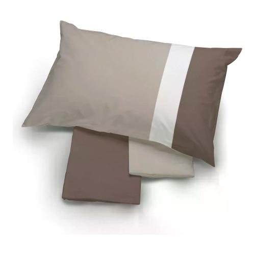 Happidea Completo letto piazza e mezza cotone RAINBOW T5155 T5156 Naturale