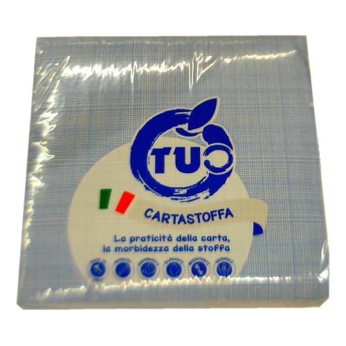 Essebidue Set tovaglioli monouso 24pz Oxford 2 Veli Azzurro AZ00900930
