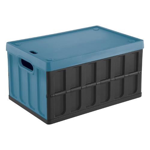Tontarelli Contenitore (46L) pieghevole con coperchio CARGO Nero e Blu 8034118704