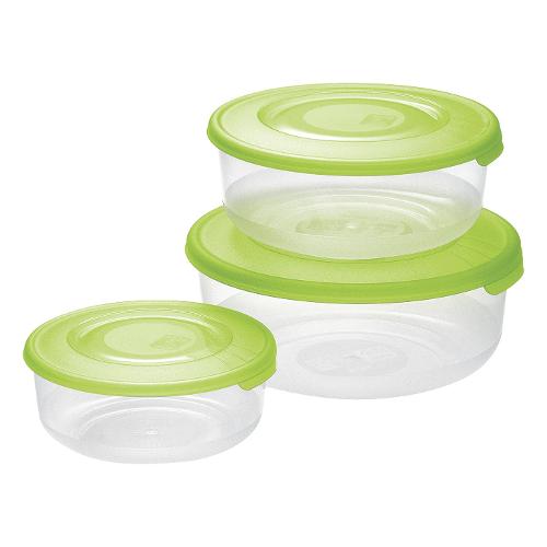 Tontarelli Set contenitori alimenti 3 pz 500 ml, 1,0 e 1,7 lt FAMILY FOOD Verde 904066981A