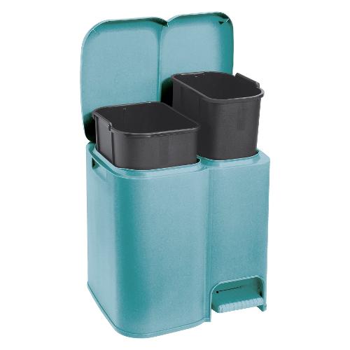 Tontarelli Pattumiera differenziata (39x32,5x41cm) Patty 2 AURORA Azzurro 810520570V