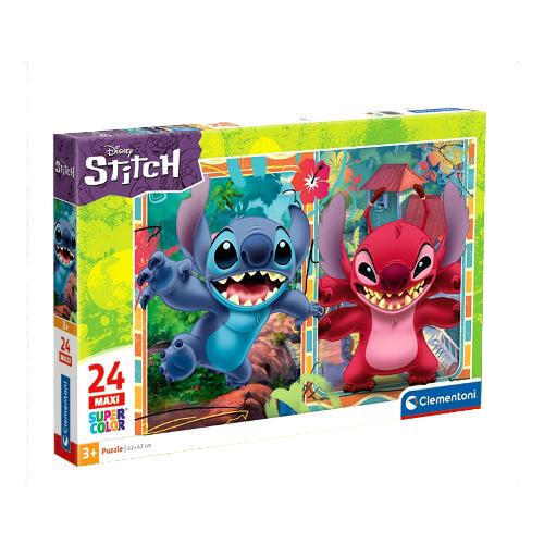 Clementoni Puzzle 24 pz Maxi Supercolor 3-5a (62x42cm) DISNEY STITCH 24029