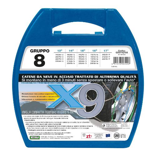 Co Ra Catene neve romboidali per autovetture 9 mm X9 Gr. 8 (80) 844249