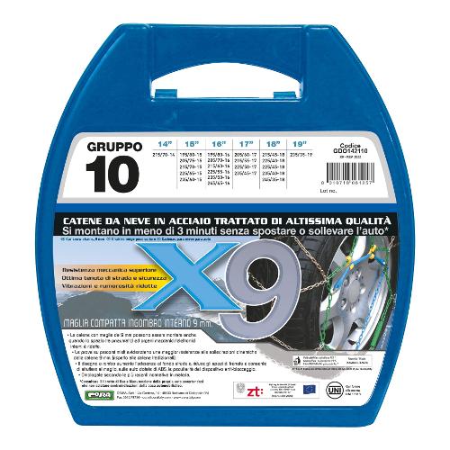 Co Ra Catene neve romboidali per autovetture 9 mm X9 Gr. 10 (100) 844253