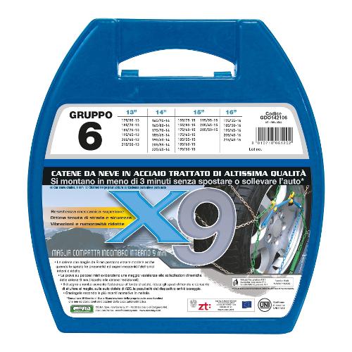 Co Ra Catene neve romboidali per autovetture 9 mm X9 Gr. 6 (60) 844247