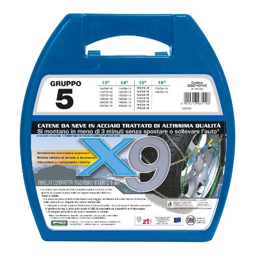 Co Ra Catene neve romboidali per autovetture 9 mm X9 Gr. 5 (50) 844246