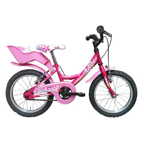 Mandelli Mountain Bike acciaio ( 1 vel ) 16" My Love con Rotelle SPORT ONE Ciclamino 100160151