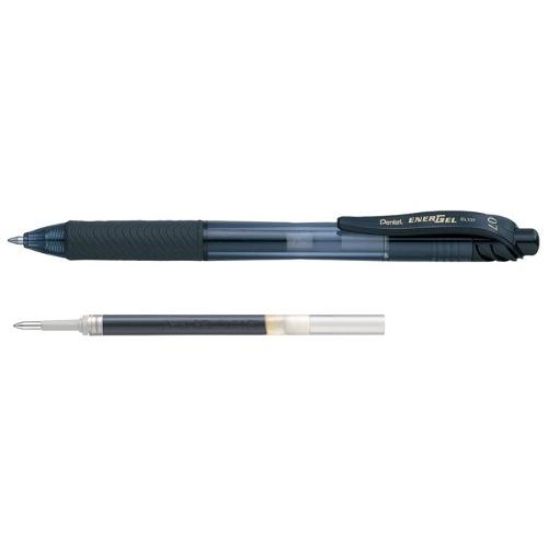Pentel Penna sfera roller scatto Con refil ricambio ENERGELX tratto Medio - 0,7 mm Nero gel 91488