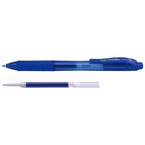 Pentel Penna sfera roller scatto Con refil ricambio ENERGELX tratto Medio - 0,7 mm Blu gel 91495