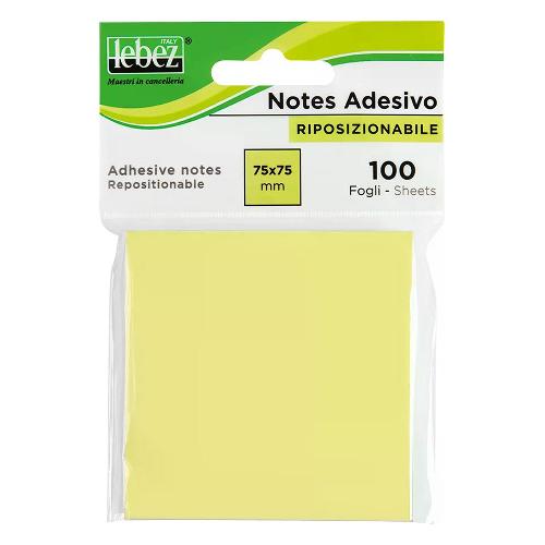 Lebez Notes adesivi riposizionabili 100 ff carta (7,5x7,5cm) MEMO STICK Giallo 21007