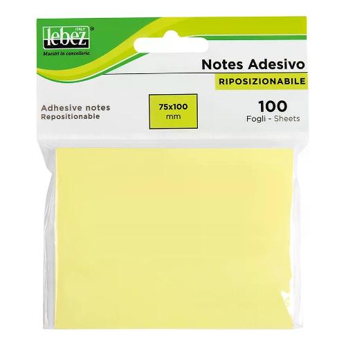 Lebez Notes adesivi riposizionabili 100 ff carta (10x7,5cm) MEMO STICK Giallo 21008