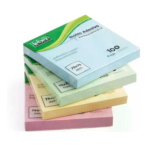 Lebez Notes adesivi riposizionabili Pastel 100 ff carta (7,5x7,5cm) MEMO STICK Assortito 21333