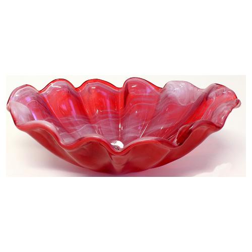 Sm3000 Centro tavola Vetro (27x10cm) Barchetta Rosso alabastro 05958