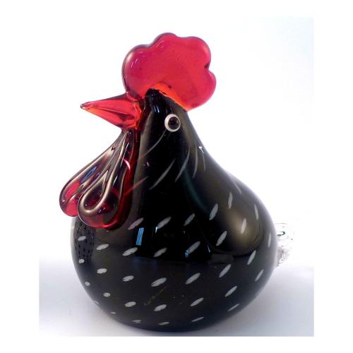 Sm3000 Soprammobile Vetro (15cm) Gallina pois Nero 05144