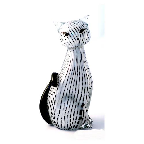 Sm3000 Soprammobile Vetro (20cm) Gatto Bianco e Ametista 04074