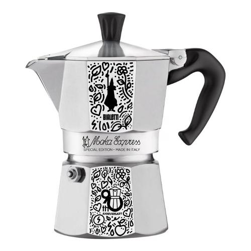 Bialetti Caffettiera Alluminio 3 Tazze MOKA EXPRESS 90 Anniversario Cromo satinato 0005175