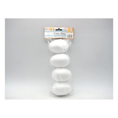Creare Italia Decoro Set 4 uova polistirolo bianco h.8 cm 89322