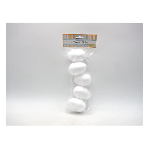 Creare Italia Decoro Set 5 uova polistirolo bianco h.7 cm Assortito 89323