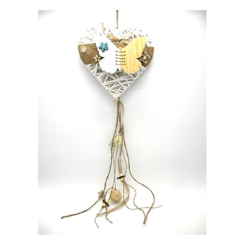 Creare Italia Decoro Cuore rami bianco con farfalle d.25 cm 07304
