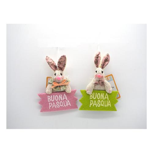 Decorazioni pasquali Coniglio Buona Pasqua 16x10 cm Assortito 16375