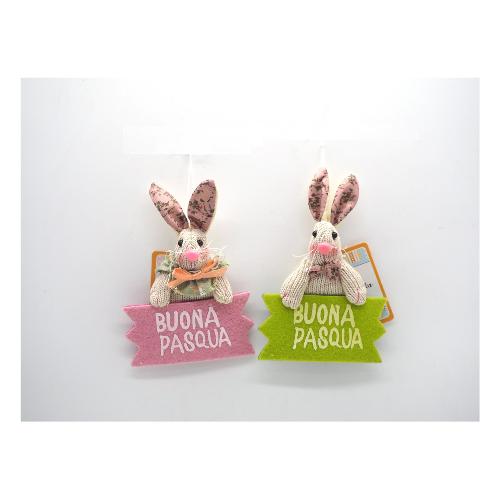 Decorazioni pasquali Coniglio Buona Pasqua 16x10 cm Assortito