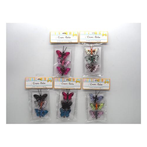 Creare Italia Decoro Set 3 farfalle carta cm.5 Assortito (5 cm) 11696
