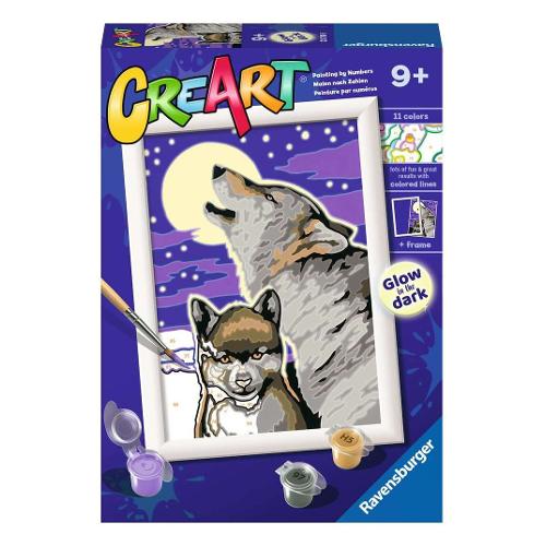 Ravensburger Set per dipingere Lupi Glow in the dark CREART 23709