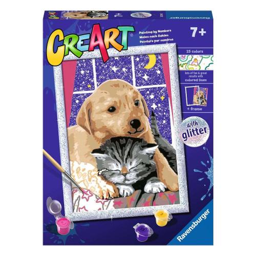 Ravensburger Set per dipingere Amici Pelosi con Glitter CREART 23706