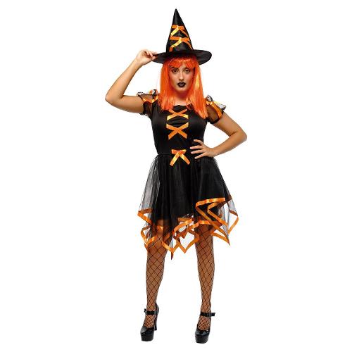 Rubie'S Spain Costume Halloween Strega alla moda Arancio Fluo taglia Adulto S8842