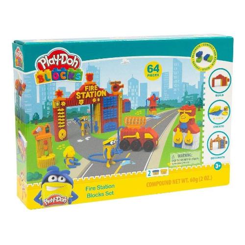 Grandi Giochi Stazione dei Pompieri ( 64 pz ) PLAY DOH BLOCKS 36m+ PLD07000