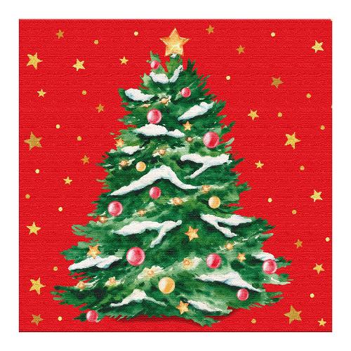 Gabbiano Set tovaglioli monouso 20pz 3 Veli Winter Tree SMART Rosso e Verde 7351