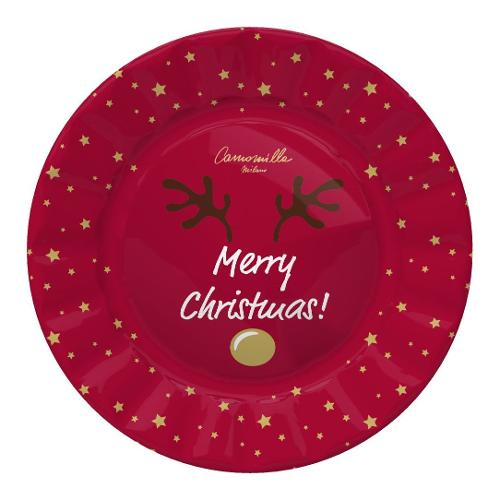 Camomilla Set piatti piani monouso 8pz Merry Christmas Ho Ho Ho SMART Rosso 77366