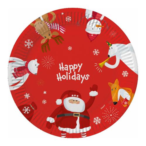 Gabbiano Set piatti piani monouso 8pz Babbo in festa SMART Multicolor 77512