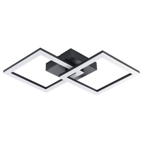Eglo Plafoniera HUERTA E Nero (52,5x31x7cm) 74059 2 luci - LED - Max 20W