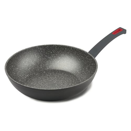 Ghidini Cipriano Wok Antiaderente 1 manico (28cm) VIVÀ Grigio e Rosso 2255