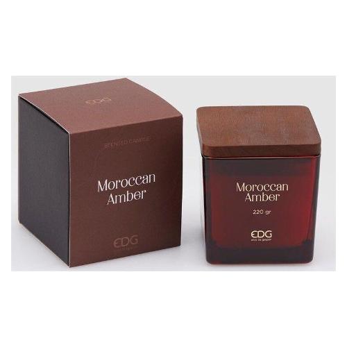 Edg Candela profumata Moroccan Amber (9,5cm) Tappo Legno 613758 M1