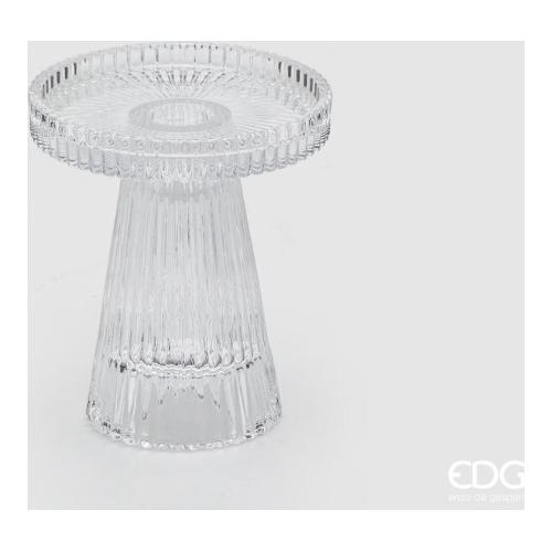 Edg Porta candela (9x11cm) Righe Cono 2 in 1 Trasparente 105568 00