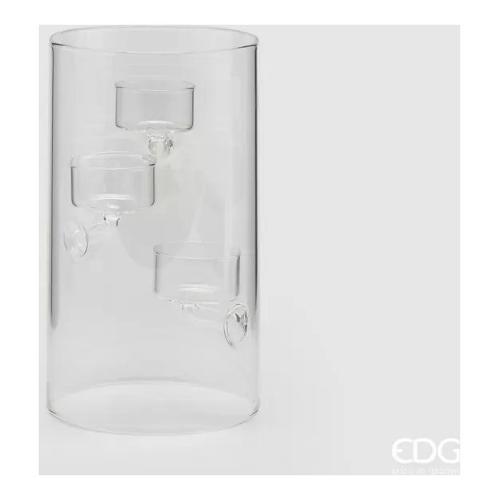 Edg Candelabro Cilindro 3F (20cm) Trasparente 107922 00