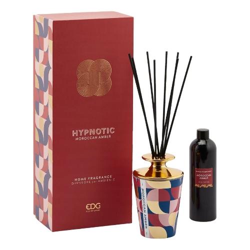 Profumatore con stick diffusori Geometrie HYPNOTIC 400 ml essenza moroccan  amber 550326,M1