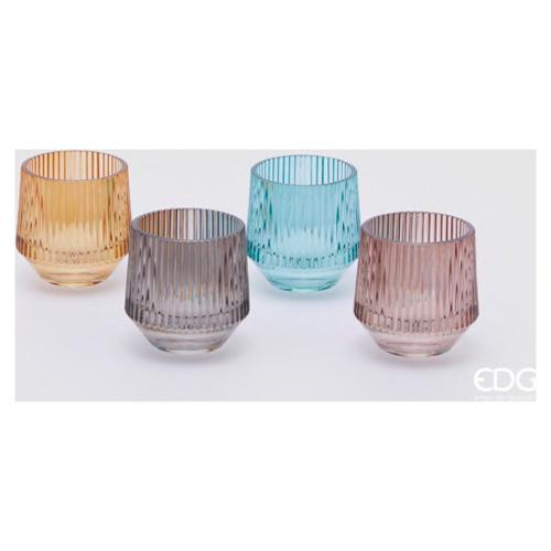 Edg Porta candela (8x8cm) Rigato Assortito 107418 95