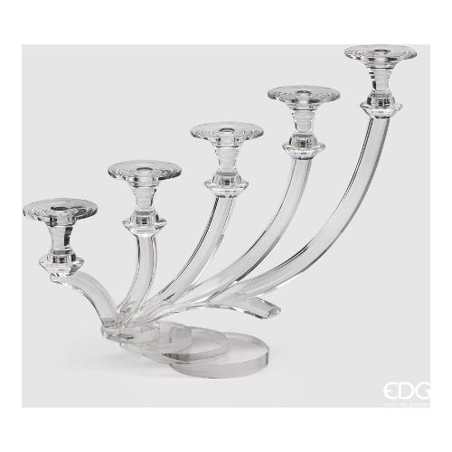 Edg Candelabro 5F (14cm) ONDE Trasparente 101207 00