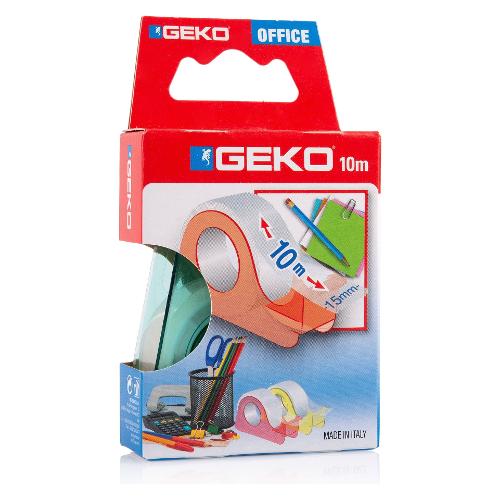 Geko Nastro adesivo con chiocciola 1,5cm x 10m OFFICE Trasparente 14400