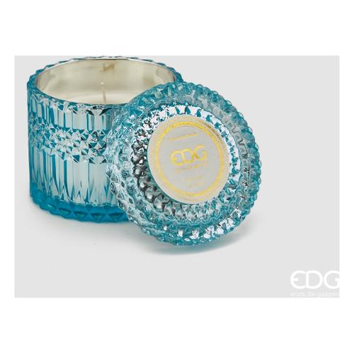 Edg Candela profumata Seasalt & Sage (10x10cm) vetro con tappo CRYSTAL Azzurro 612442 82