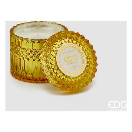 Edg Candela profumata Sweet Orange & Amber (10x10cm) vetro con tappo CRYSTAL Giallo 612442 22