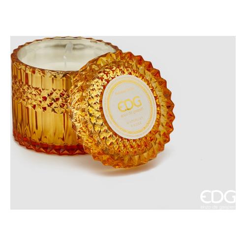 Edg Candela profumata Waterlily & Rose (10x10cm) vetro con tappo CRYSTAL Ambra 612442 25
