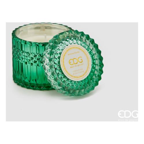 Edg Candela profumata Couleurs d'Automne (10x10cm) vetro con tappo CRYSTAL Verde 612442 70